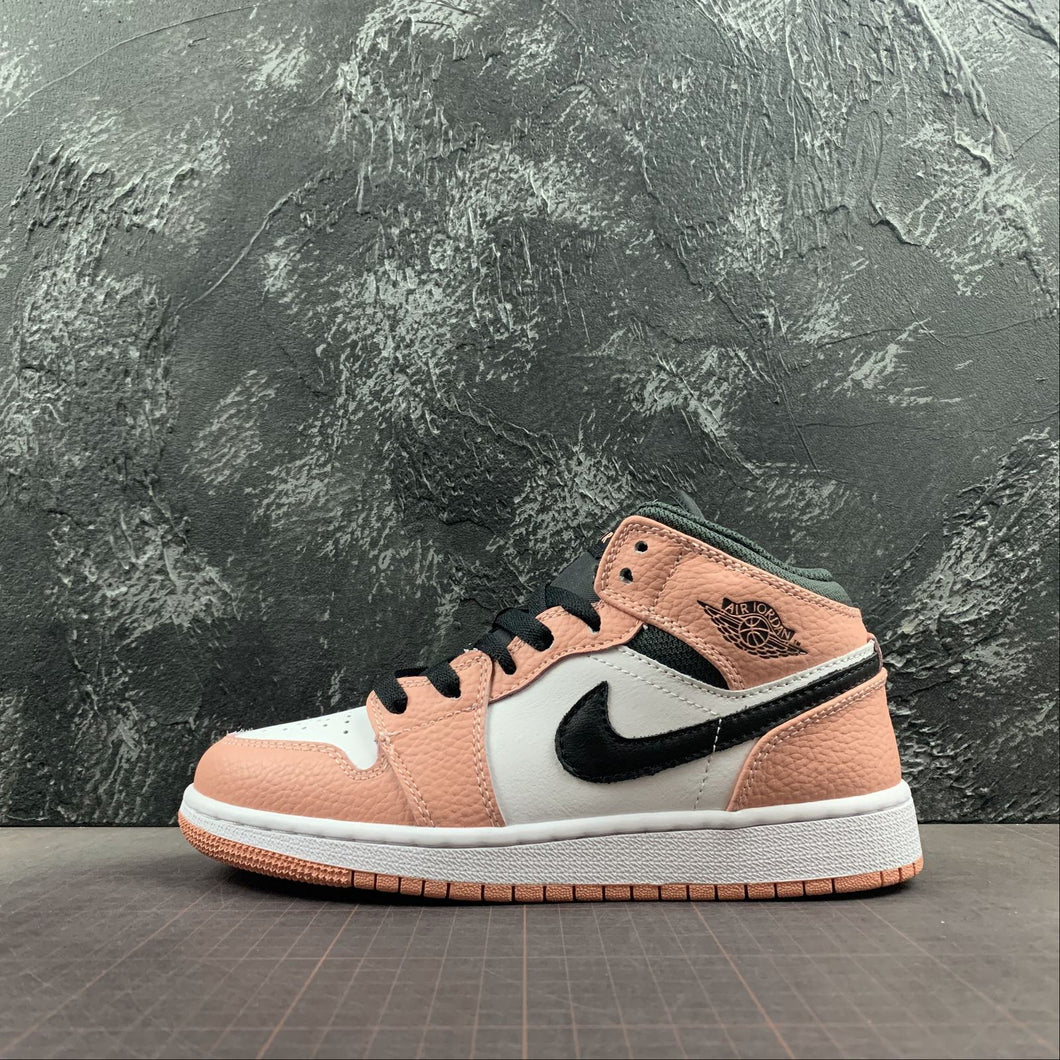 Air Jordan 1 Mid Pink Quartz Dk Smoke Grey 555112-603