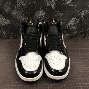 Air Jordan 1 Mid Black White Gold