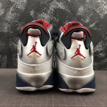 Cargar imagen en el visor de la galería, Air Jordan 6 Rings White Varsity Red-Midnight Navy-Metallic 322992-161
