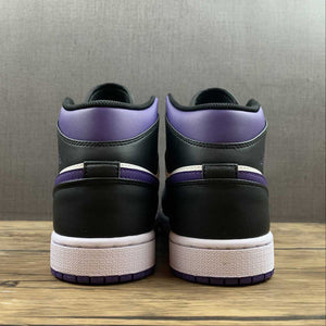 Air Jordan 1 Mid Black White Purple