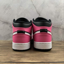 Cargar imagen en el visor de la galería, Air Jordan 1 Mid SE (GS) Black White Pink 555112-002
