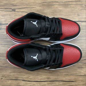 Air Jordan 1 Low “Bred Toe” Gym Red Black-White 553558-612