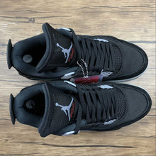 Cargar imagen en el visor de la galería, Air Jordan 4 Retro SE “Black Canvas” Black White-Red
