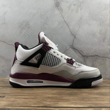 Cargar imagen en el visor de la galería, Air Jordan 4 Retro PSG White Bordeaux-Neutral Grey CZ5624-100
