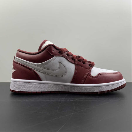 Air Jordan 1 Low Bordeaux Particle Grey White 553558-615
