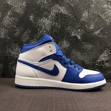 Air Jordan 1 Mid White Hyper Royal White 554724-114