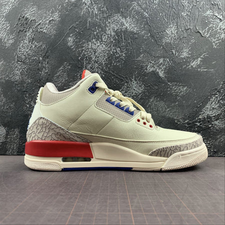 Air Jordan 3 Retro Milky White Grey Blue Red 136064-140