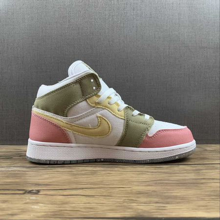 Air Jordan 1 Mid SE GS White Vivid Green DJ0338-100