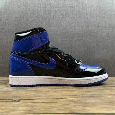 Air Jordan 1 Retro High OG Leather Patent Royal Dark Blue Black 555088-400