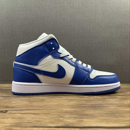 Air Jordan 1 Mid White Hyper Royal-White (2021) BQ6472-104