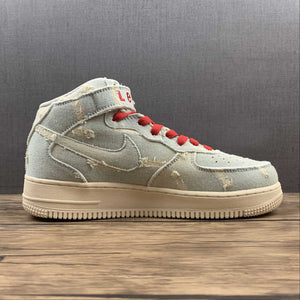 Air Force 1 07 Mid Levis Beige Red 651122-215