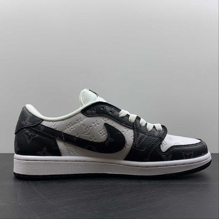 Air Jordan 1 Retro Low OG SP “Travis Scott and Louis Vuitton” Black White LV Barb DM7866-612