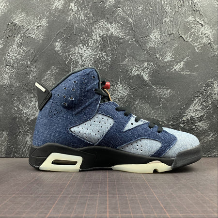 Air Jordan 6 Retro Washed Denim Black-Sail CT5350-401