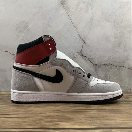 Air Jordan 1 High OG Light Smoke Grey Gym Red 555088-126