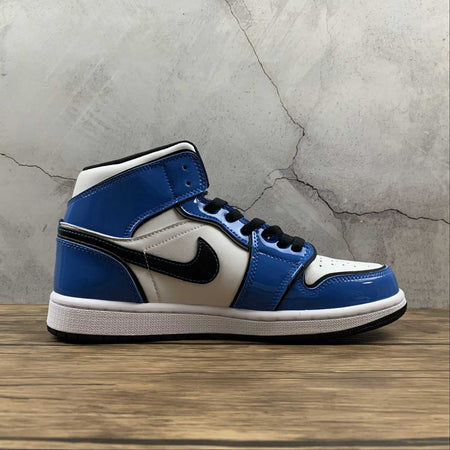 Air Jordan 1 Mid Signal Blue Black White (2021) DD6834-402