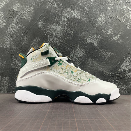 Air Jordan 6 Rings White Black-Dark Pine Taxi 322992-102