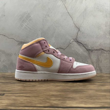 Air Jordan 1 Mid SE (GS) Lt Arctic Pink University Gold 2021 DC9517-600