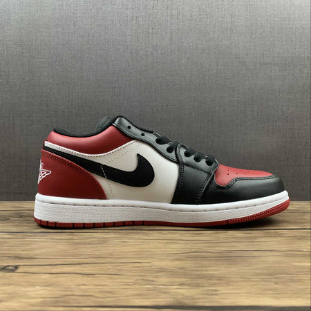 Air Jordan 1 Low “Bred Toe” Gym Red Black-White 553558-612