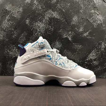 Air Jordan 6 Rings White Court Purple-Slvr-Vvd Bl 322992-153