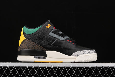 Air Jordan 3 Retro SE Animal Instinct 2.0 Negro Zoo Verde y Amarillo CV3583-003
