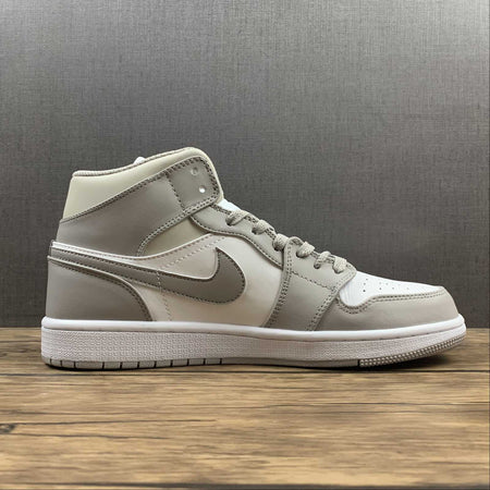 Air Jordan 1 Mid College Grey Light Bone-White (2021) 554724 082