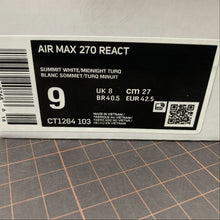 Cargar imagen en el visor de la galería, Air Max 270 React Summit White Midnight Turq CT1264-103
