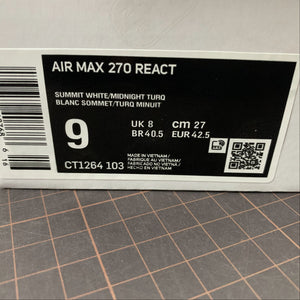 Air Max 270 React Summit White Midnight Turq CT1264-103