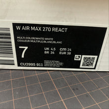 Cargar imagen en el visor de la galería, Air Max 270 React Multi-Color White-White CU2995-911
