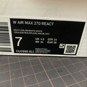 Air Max 270 React Multi-Color White-White CU2995-911