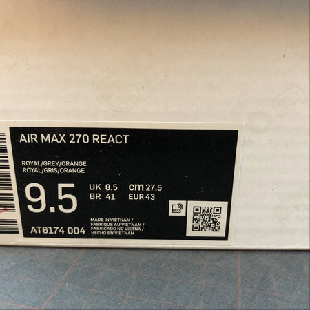 Air Max 270 React Royal Grey Orange AT6174-004