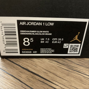 Air Jordan 1 Low Obsidean Ember Glow-White 553558-481