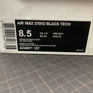 Air Max 270V2 Black Tech Crean-Colored LT Grey
