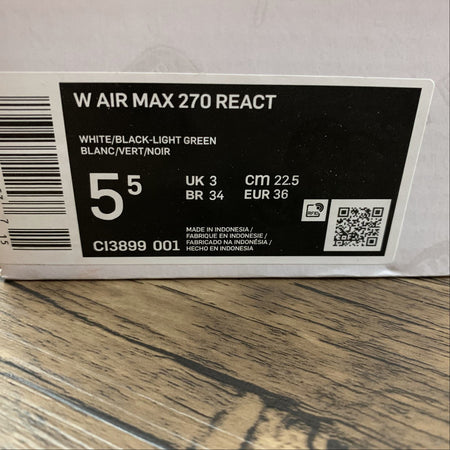 Air Max 270 React White Black-Light Green CI3899-001