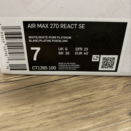 Air Max 270 React SE White White-Pure Platinum CT1265-100