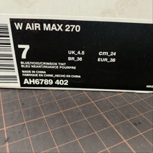 Cargar imagen en el visor de la galería, Air Max 270 Blue-Void-Crimson Tint
