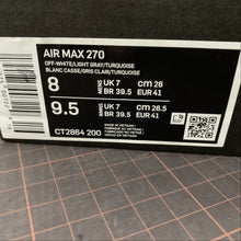 Cargar imagen en el visor de la galería, Air Max 270 React Off-White Light Gray Turquoise CT2864-200
