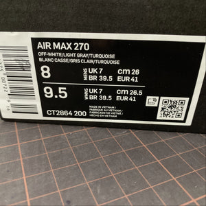 Air Max 270 React Off-White Light Gray Turquoise CT2864-200