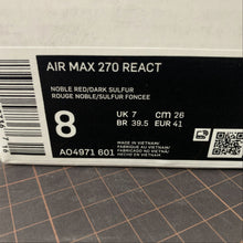 Cargar imagen en el visor de la galería, Air Max 270 React Noble Red Dark Sulfur AO4971-601
