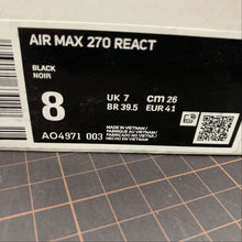 Cargar imagen en el visor de la galería, Air Max 270 React Black AO4971-003
