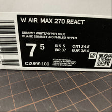 Cargar imagen en el visor de la galería, Air Max 270 React Summit White Hyper Blue CI3899-100
