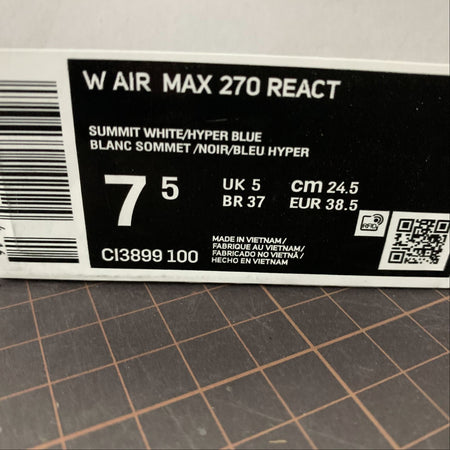 Air Max 270 React Summit White Hyper Blue CI3899-100