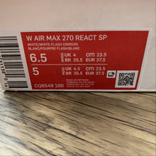 Cargar imagen en el visor de la galería, Air Max 270 React SP White White-Flash Crimson CQ6549-100
