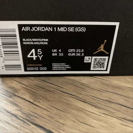 Air Jordan 1 Mid (GS) Black-White-Pinksicle 555112-002