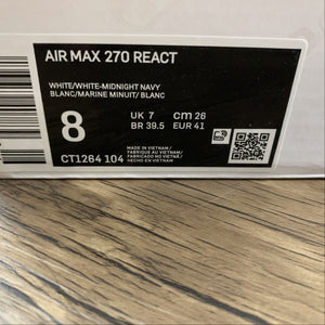 Air Max 270 React White White-Midnight Navy CT1264-104