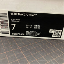 Cargar imagen en el visor de la galería, Air Max 270 React W Black White CD6870-406
