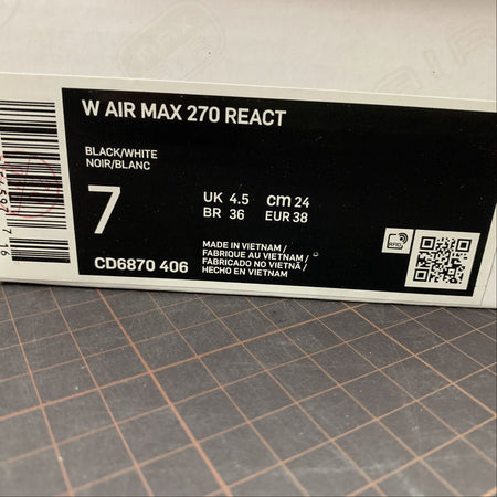 Air Max 270 React W Black White CD6870-406