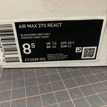 Cargar imagen en el visor de la galería, Air Max 270 React Black Dark Grey-Volt CT2538-001
