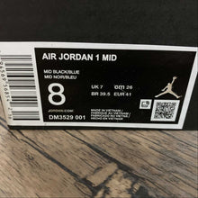 Cargar imagen en el visor de la galería, Air Jordan 1 Mid Mid Black Blue (2021) DM3529-001
