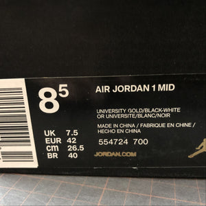 Air Jordan 1 Mid University Gold Black White 554724-700