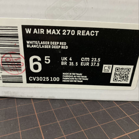 Air Max 270 React White Laser Deep Red CV3025-100